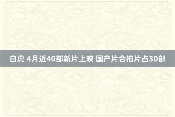 白虎 4月近40部新片上映 国产片合拍片占30部